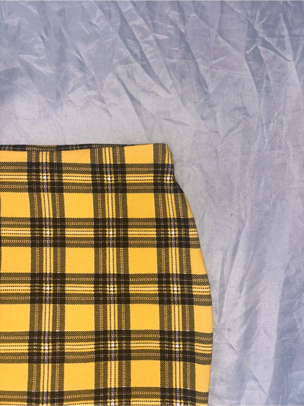 SHEIN Yellow and Black Plaid Mini Skirt